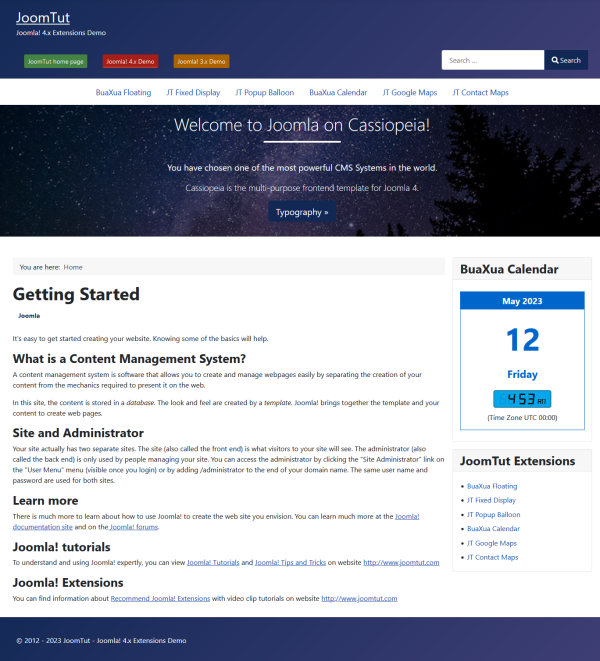 Module BuaXua Calendar default demo